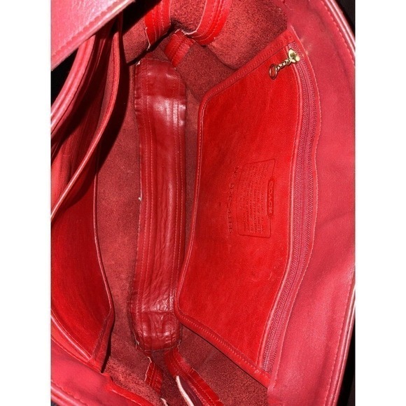 COACH Soho Women’s Vintage Buckle Red 'Poppy' Leather Hobo Bag Made in USA - Picture 13 of 16